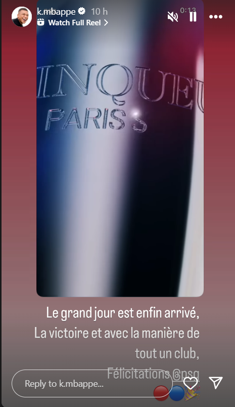 Kylian Mbappe Breaks Silence on PSG’s Champions League Victory